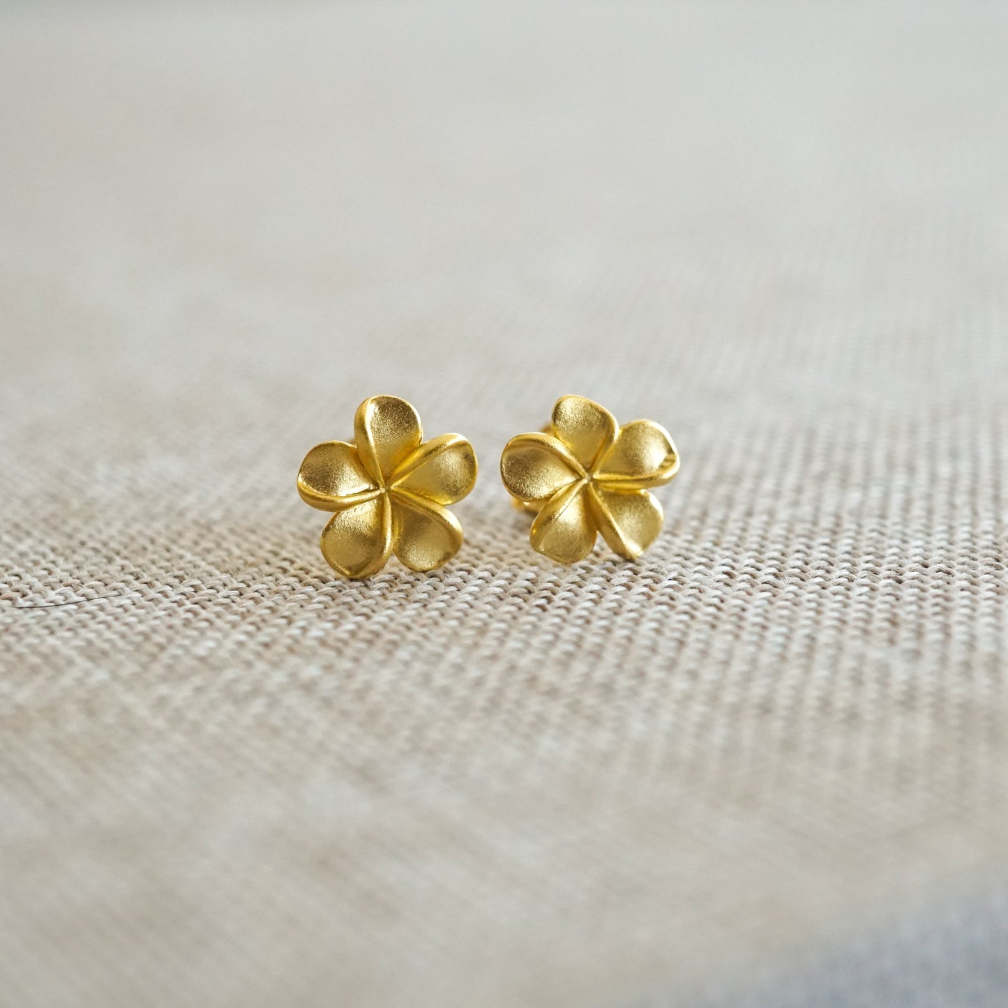 Plumeria Studs - 18k Gold Vermeil